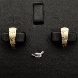 Funkelnde Mini Creolen / Ohrringe in außergrewöhnlichem Design aus edlem 585 14K Bicolor Gold (Weißgold und Gelbgold)