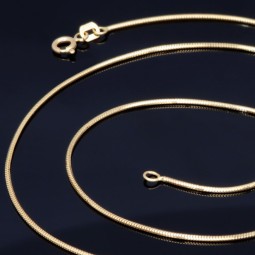 Exquisite Schlangenkette / Goldkette für Damen aus hochwertigem 585er (14k) Gold in ca. 45cm, 1mm