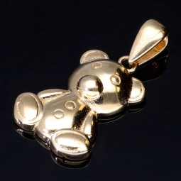 Süßer Teddy-Bär Anhänger aus hochwertigem Gelbgold (585 / 14K Gold)