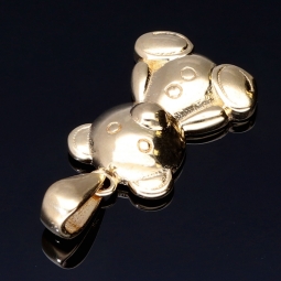 Süßer Teddy-Bär Anhänger aus hochwertigem Gelbgold (585 / 14K Gold)