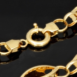 Außergewöhnliche Goldkette aus Bicolor Gold (14K/585 Gelbgold und Weißgold) in filigranem Greco-Design - ca. 65cm, 8,5mm