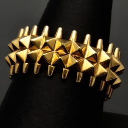Hochwertig gearbeiteter Spike-Ring aus massivem Gold (585 14K Gelbgold) in RG ca. 59-60