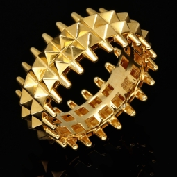 Hochwertig gearbeiteter Spike-Ring aus massivem Gold (585 14K Gelbgold) in RG ca. 59-60