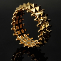 Hochwertig gearbeiteter Spike-Ring aus massivem Gold (585 14K Gelbgold) in RG ca. 59-60