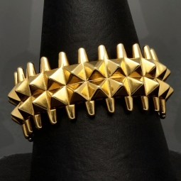 Hochwertig gearbeiteter Spike-Ring aus massivem Gold (585 14K Gelbgold) in RG ca. 59-60