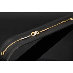 Infinity-Ankerarmband aus 14K (585) Gold – Kombination aus edlem Gelb- und Weißgold mit hochwertig eingearbeiteten Elementen (ca. 16,5-19 cm Länge verstellbar)