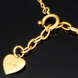 Infinity-Ankerarmband aus 14K (585) Gold – Kombination aus edlem Gelb- und Weißgold mit hochwertig eingearbeiteten Elementen (ca. 16,5-19 cm Länge verstellbar)