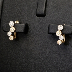 Bicolor Ohrringe in modernem Design aus edlem 585er 14K Gold besetzt mit leuchtenden Zirkonia