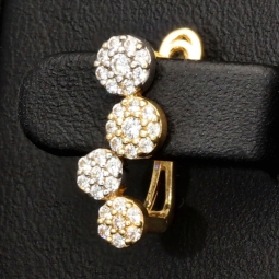 Bicolor Ohrringe in modernem Design aus edlem 585er 14K Gold besetzt mit leuchtenden Zirkonia