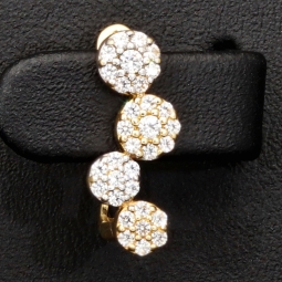 Bicolor Ohrringe in modernem Design aus edlem 585er 14K Gold besetzt mit leuchtenden Zirkonia