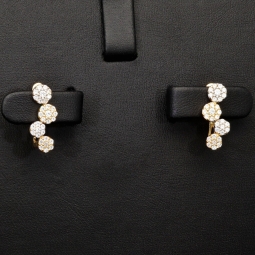 Bicolor Ohrringe in modernem Design aus edlem 585er 14K Gold besetzt mit leuchtenden Zirkonia