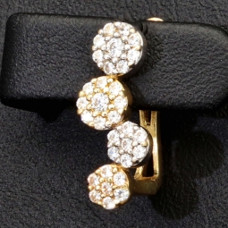 Bicolor Ohrringe in modernem Design aus edlem 585er 14K Gold besetzt mit leuchtenden Zirkonia