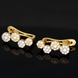 Bicolor Ohrringe in modernem Design aus edlem 585er 14K Gold besetzt mit leuchtenden Zirkonia