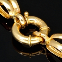 Exklusives Goldarmband mit eingearbeiteten Unendlichkeits-Elementen präzise besetzt mit weißen Zirkoniasteinen in 585 14K Gold in (ca. 20 cm Länge, ca. 9 mm Breite)