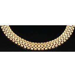 Luxuriöses Armband mit flexiblen Gliedern aus hochwertigem Gold (14K / 585 Gelbgold) ca. 19,5g, 21,5 cm Länge, 9mm Breite