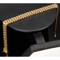 Luxuriöses Armband mit flexiblen Gliedern aus hochwertigem Gold (14K / 585 Gelbgold) ca. 19,5g, 21,5 cm Länge, 9mm Breite