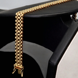 Luxuriöses Armband mit flexiblen Gliedern aus hochwertigem Gold (14K / 585 Gelbgold) ca. 19,5g, 21,5 cm Länge, 9mm Breite