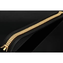Luxuriöses Armband mit flexiblen Gliedern aus hochwertigem Gold (14K / 585 Gelbgold) ca. 19,5g, 21,5 cm Länge, 9mm Breite