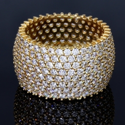 Exklusiver Statement-Ring für Damen aus hochwertigem, massivem Gold (585 / 14K Gelbgold) in Ringgröße ca. 51