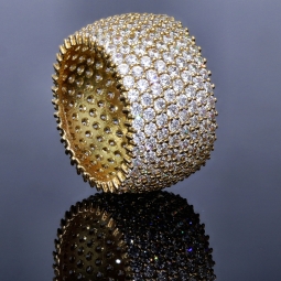 Exklusiver Statement-Ring für Damen aus hochwertigem, massivem Gold (585 / 14K Gelbgold) in Ringgröße ca. 51