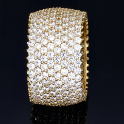 Exklusiver Statement-Ring für Damen aus hochwertigem, massivem Gold (585 / 14K Gelbgold) in Ringgröße ca. 51