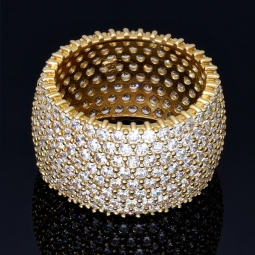 Exklusiver Statement-Ring für Damen aus hochwertigem, massivem Gold (585 / 14K Gelbgold) in Ringgröße ca. 51