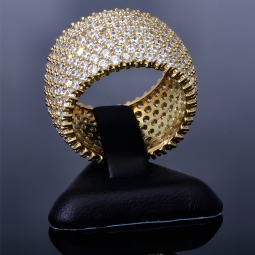 Exklusiver Statement-Ring für Damen aus hochwertigem, massivem Gold (585 / 14K Gelbgold) in Ringgröße ca. 51