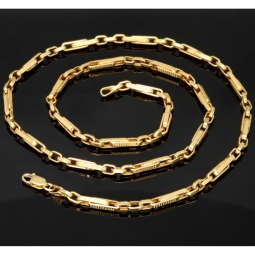 Hochwertige Goldkette / Ankerkette in feinem Greco-Design aus edlem 14K 585er Gold (Gelbgold) – ca. 60 cm, 3,5 mm