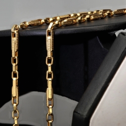 Hochwertige Goldkette / Ankerkette in feinem Greco-Design aus edlem 14K 585er Gold (Gelbgold) – ca. 60 cm, 3,5 mm