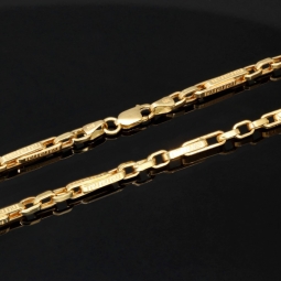 Hochwertige Goldkette / Ankerkette in feinem Greco-Design aus edlem 14K 585er Gold (Gelbgold) – ca. 60 cm, 3,5 mm