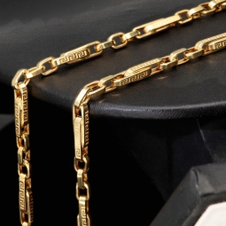 Hochwertige Goldkette / Ankerkette in feinem Greco-Design aus edlem 14K 585er Gold (Gelbgold) – ca. 60 cm, 3,5 mm