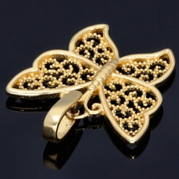 Funkelnder Schmetterling-Anhänger mit Ornament-Design aus hochwertigem 585 / 14K Gold