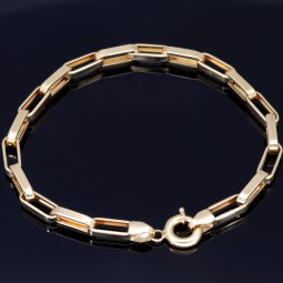 Hochglanzpoliertes Ankerarmband / Goldarmband aus edlem 14K 585er Gold (ca. 23 cm lang, 4,5mm breit)