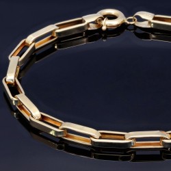 Hochglanzpoliertes Ankerarmband / Goldarmband aus edlem 14K 585er Gold (ca. 23 cm lang, 4,5mm breit)