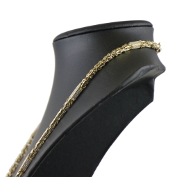 Außergewöhnliche Königskette aus 585 Gelbgold (14k) mit Zirkoniabesatz – ca. 66 cm lang, 4,5 mm breit, 37 g