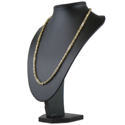 Außergewöhnliche Königskette aus 585 Gelbgold (14k) mit Zirkoniabesatz – ca. 66 cm lang, 4,5 mm breit, 37 g