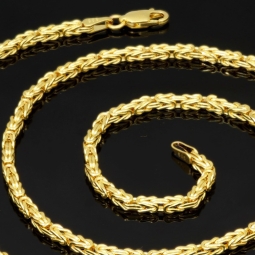 Zeitlose Königskette aus hochwertigem 14k 585er Gold (50 cm lang, 2,5 mm breit)