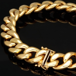 Exquisites XL Panzerarmband / Goldarmband (585er 14k Gold) in 12 mm Megastärke, 22cm Länge, ca. 27,2g