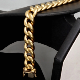 Exquisites XL Panzerarmband / Goldarmband (585er 14k Gold) in 12 mm Megastärke, 22cm Länge, ca. 27,2g