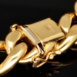 Exquisites XL Panzerarmband / Goldarmband (585er 14k Gold) in 12 mm Megastärke, 22cm Länge, ca. 27,2g