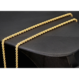 Zeitlose Kordelkette mit feiner Struktur aus funkelndem 14K 585 Gold 14k  ca. 65cm, 3mm