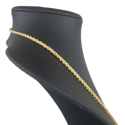 Zeitlose Kordelkette mit feiner Struktur aus funkelndem 14K 585 Gold 14k  ca. 65cm, 3mm