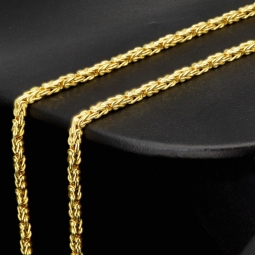 Hochwertig gearbeitete Königskette aus edlem 14k 585er Gold (ca. 45cm lang, 2mm breit)