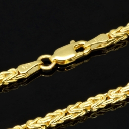 Hochwertig gearbeitete Königskette aus edlem 14k 585er Gold (ca. 45cm lang, 2mm breit)