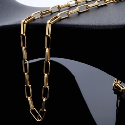 Exquisite Ankerkette aus hochwertigem Gold (14k 585 Gelbgold) - hochglanzpoliert - ca. 60 cm, 5,5 mm