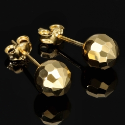 Elegante, facettierte Gold-Ohrstecker aus 585er Gelbgold (14 Karat) mit edlem Glanz und zeitloser, hochwertiger Verarbeitung
