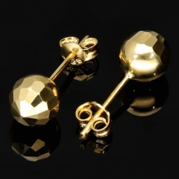 Elegante, facettierte Gold-Ohrstecker aus 585er Gelbgold (14 Karat) mit edlem Glanz und zeitloser, hochwertiger Verarbeitung