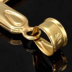 Glänzendes Jesus Kreuz - Filigran gearbeiteter Anhänger aus edlem Bicolor Gold (14k / 585 Gelbgold und Weißgold)