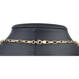 Premium Ankerkette im stilvollen Greco Design aus edlem 585 / 14K Gold gefertigt (ca. 60cm, 4mm, ca. 12,5g)