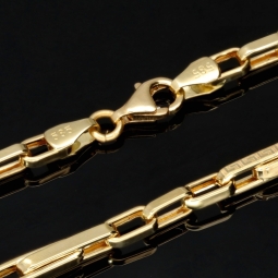 Premium Ankerkette im stilvollen Greco Design aus edlem 585 / 14K Gold gefertigt (ca. 60cm, 4mm, ca. 12,5g)